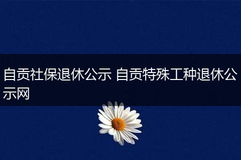 自贡社保退休公示 自贡特殊工种退休公示网