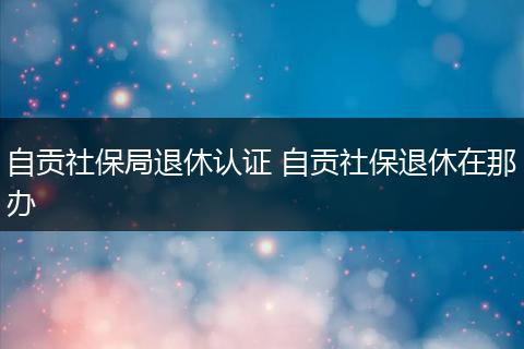 自贡社保局退休认证 自贡社保退休在那办