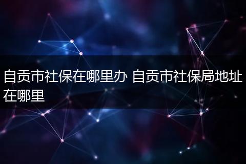 自贡市社保在哪里办 自贡市社保局地址在哪里