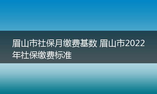 眉山市社保月缴费基数 眉山市2022年社保缴费标准