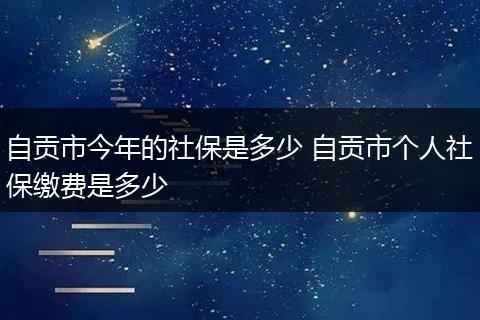 自贡市今年的社保是多少 自贡市个人社保缴费是多少