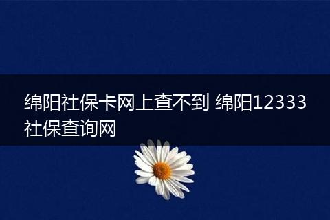 绵阳社保卡网上查不到 绵阳12333社保查询网