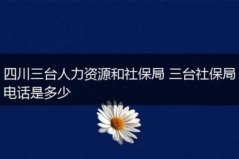 四川三台人力资源和社保局 三台社保局电话是多少