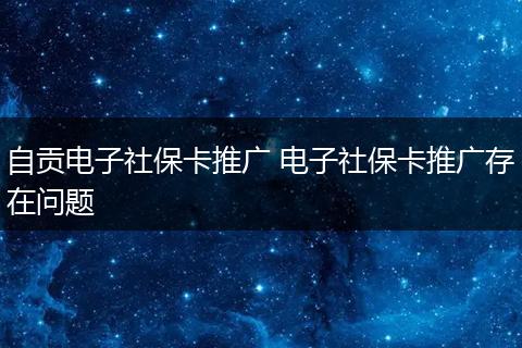 自贡电子社保卡推广 电子社保卡推广存在问题