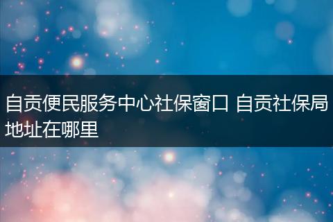 自贡便民服务中心社保窗口 自贡社保局地址在哪里