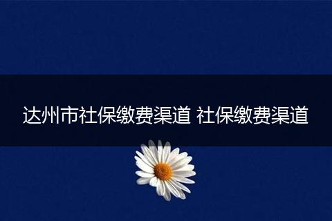达州市社保缴费渠道 社保缴费渠道