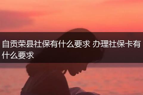 自贡荣县社保有什么要求 办理社保卡有什么要求