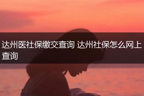 达州医社保缴交查询 达州社保怎么网上查询
