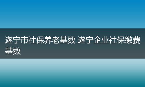 遂宁市社保养老基数 遂宁企业社保缴费基数