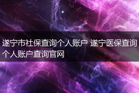 遂宁市社保查询个人账户 遂宁医保查询个人账户查询官网