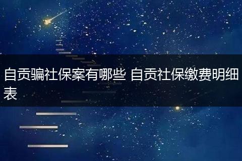 自贡骗社保案有哪些 自贡社保缴费明细表