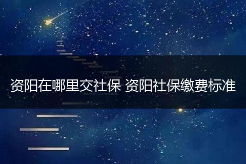 资阳在哪里交社保 资阳社保缴费标准