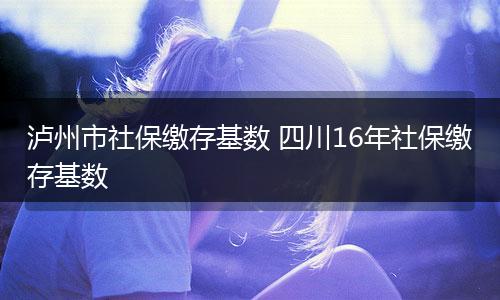 泸州市社保缴存基数 四川16年社保缴存基数