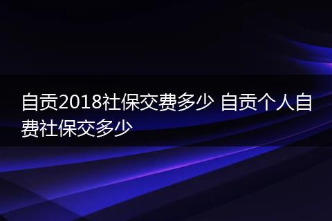 自贡2018社保交费多少 自贡个人自费社保交多少