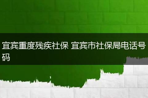 宜宾重度残疾社保 宜宾市社保局电话号码