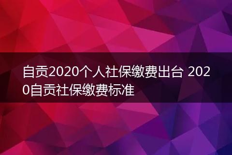 自贡2020个人社保缴费出台 2020自贡社保缴费标准