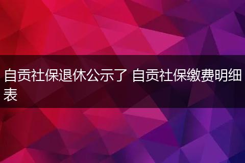 自贡社保退休公示了 自贡社保缴费明细表