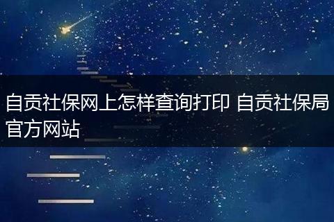 自贡社保网上怎样查询打印 自贡社保局官方网站
