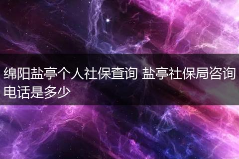 绵阳盐亭个人社保查询 盐亭社保局咨询电话是多少