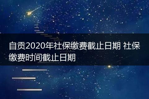 自贡2020年社保缴费截止日期 社保缴费时间截止日期