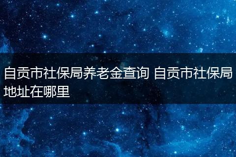 自贡市社保局养老金查询 自贡市社保局地址在哪里