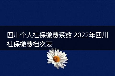 四川个人社保缴费系数 2022年四川社保缴费档次表