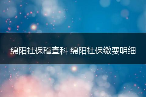 绵阳社保稽查科 绵阳社保缴费明细
