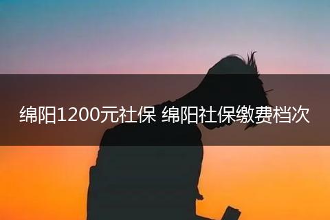 绵阳1200元社保 绵阳社保缴费档次