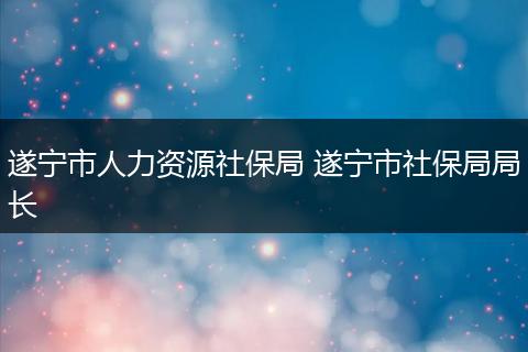 遂宁市人力资源社保局 遂宁市社保局局长