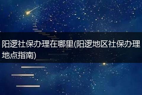 阳逻社保办理在哪里(阳逻地区社保办理地点指南)