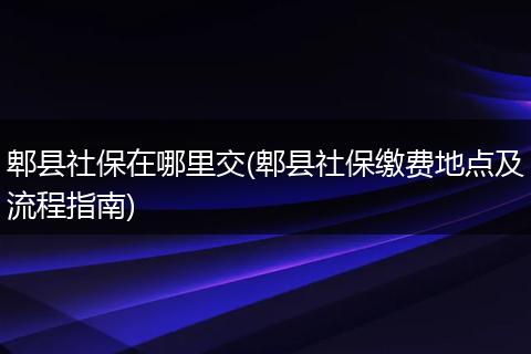 郫县社保在哪里交(郫县社保缴费地点及流程指南)