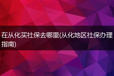 在从化买社保去哪里(从化地区社保办理指南)