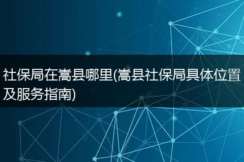 社保局在嵩县哪里(嵩县社保局具体位置及服务指南)