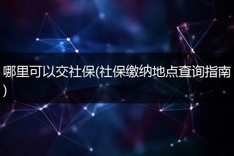 哪里可以交社保(社保缴纳地点查询指南)