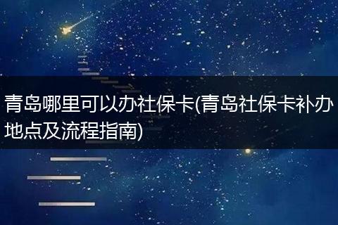 青岛哪里可以办社保卡(青岛社保卡补办地点及流程指南)