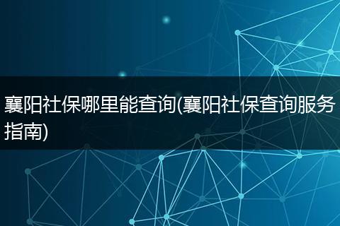 襄阳社保哪里能查询(襄阳社保查询服务指南)