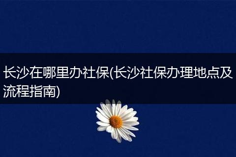 长沙在哪里办社保(长沙社保办理地点及流程指南)