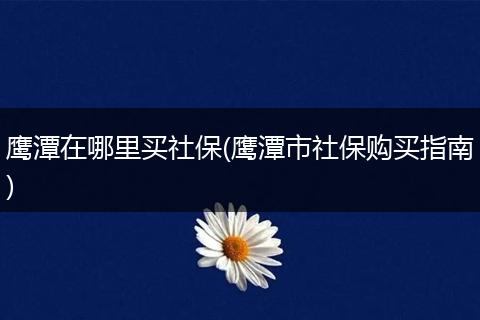 鹰潭在哪里买社保(鹰潭市社保购买指南)