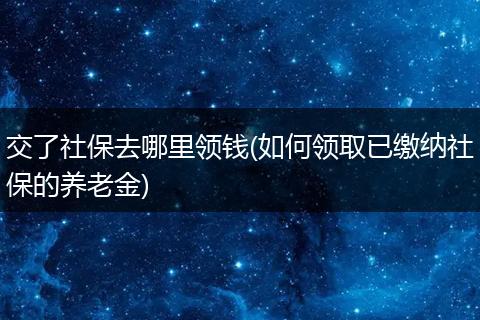 交了社保去哪里领钱(如何领取已缴纳社保的养老金)