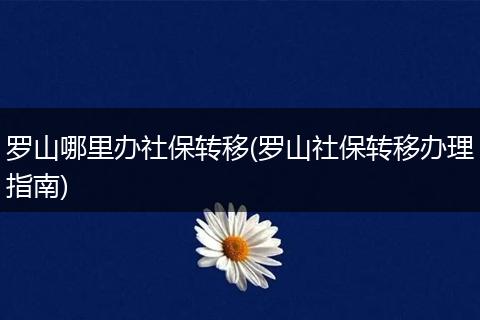 罗山哪里办社保转移(罗山社保转移办理指南)