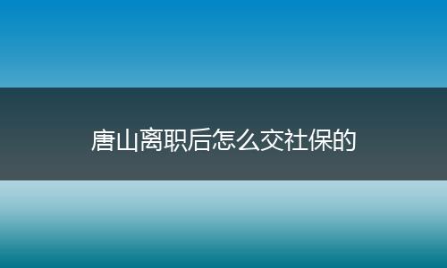 唐山离职后怎么交社保的