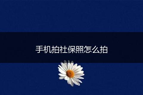 手机拍社保照怎么拍