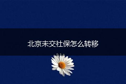 北京未交社保怎么转移