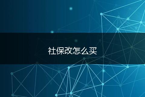 社保改怎么买