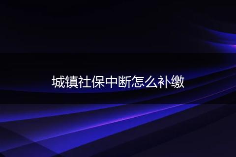城镇社保中断怎么补缴