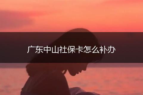 广东中山社保卡怎么补办