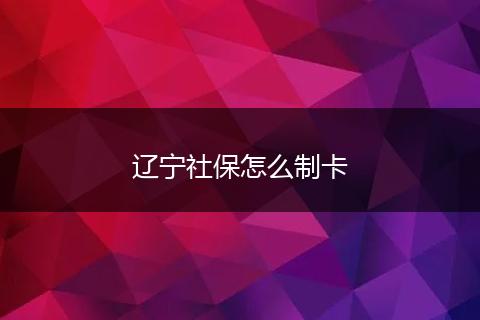 辽宁社保怎么制卡