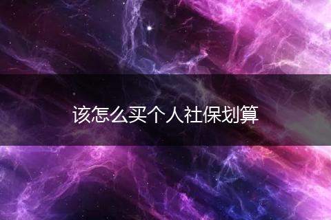 该怎么买个人社保划算