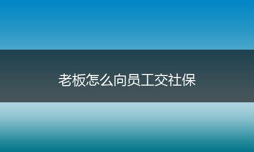 老板怎么向员工交社保