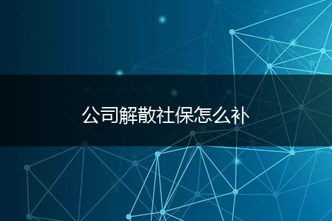 公司解散社保怎么补